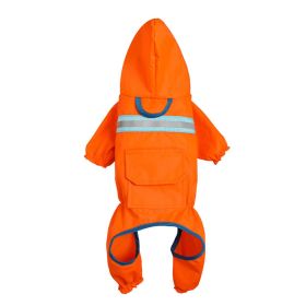 Dog Rain Coat, Pet Packable Waterproof Rain Jacket with Transparent Brim, Reflective Dog Rain Poncho, Pet Puppy Slicker Raincoat with Leash Hole (Color: Orange)