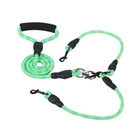 Outdoor No-Tangle Dogs Lead Double Dogs Leash (Type: Dogs Leash, Color: Green)